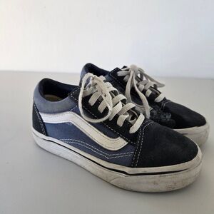 Kids Vans Old Skool Navy & Black Sneakers | US Kids 11.5 | Classic Skate Shoes